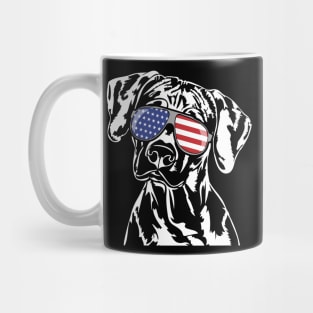 Funny Proud Rhodesian Ridgeback American Flag sunglasses Mug